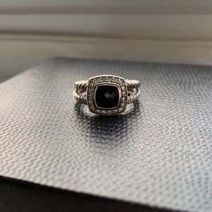 David Yurman Black Onyx Albion Petite Ring Size 7